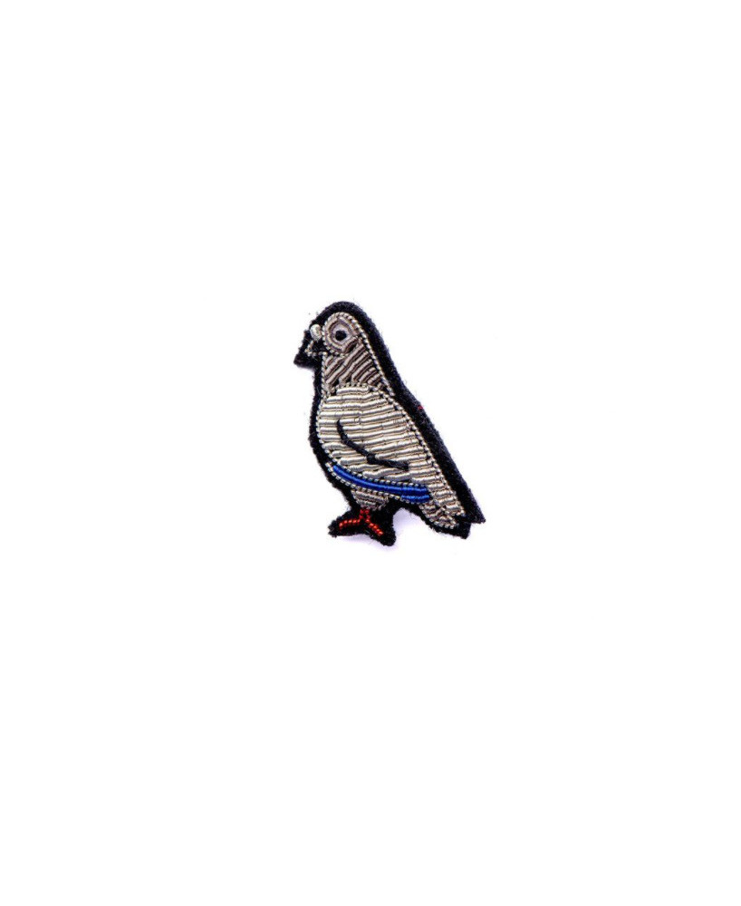 Broche brodée Pigeon Macon&Lesquoy