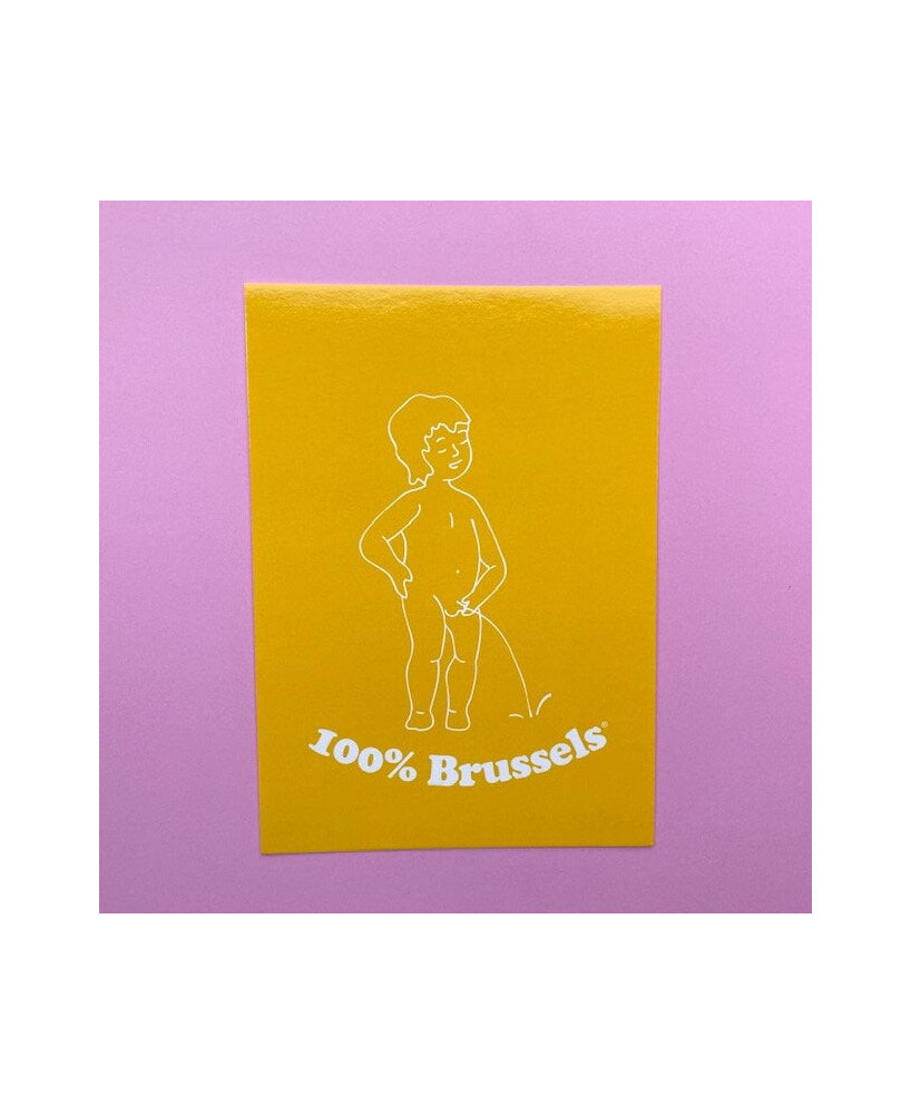 Carte postale 100% Brussels (jaune)