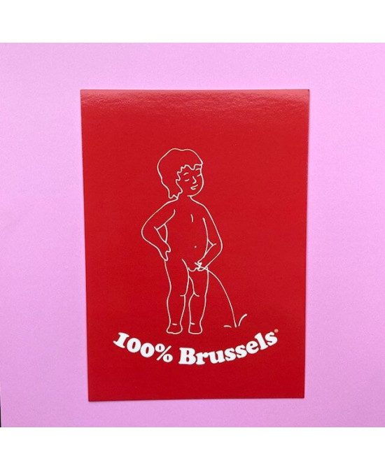 Carte postale 100% Brussels (rouge)