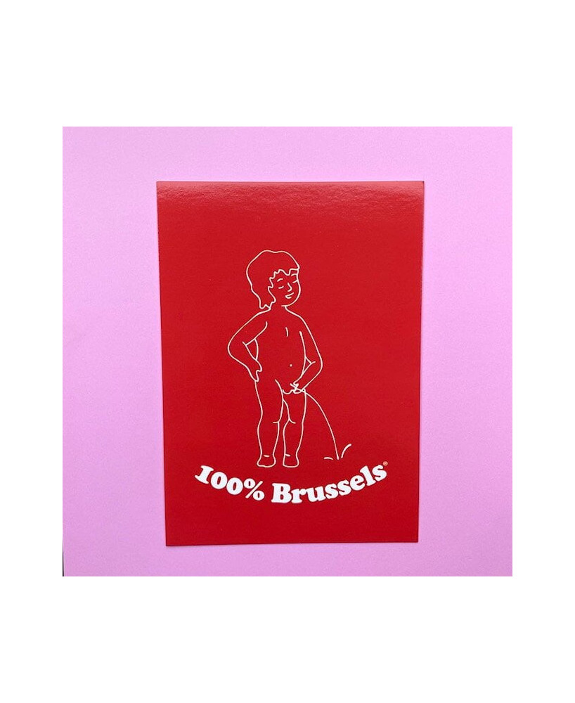 Carte postale 100% Brussels (rouge)
