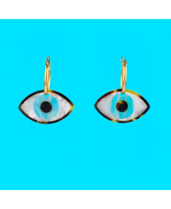 Boucles d’oreille Yeux bleus Coucou Suzette
