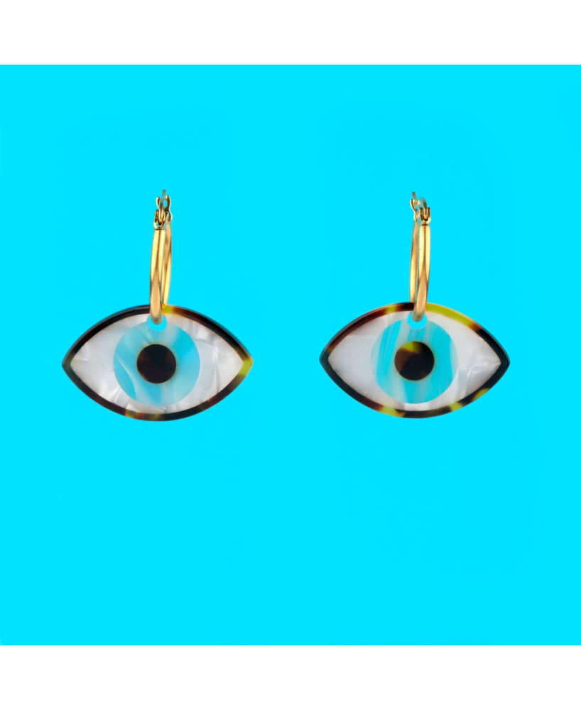 Boucles d’oreille Yeux bleus Coucou Suzette