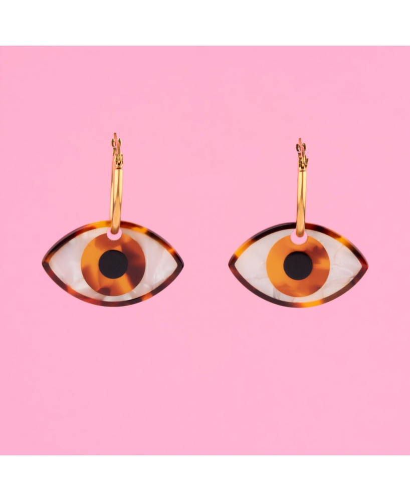 Boucles d’oreille Yeux bruns Coucou Suzette