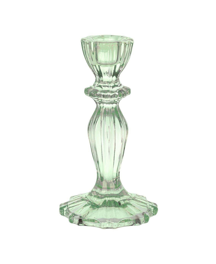 Bougeoir verre vert