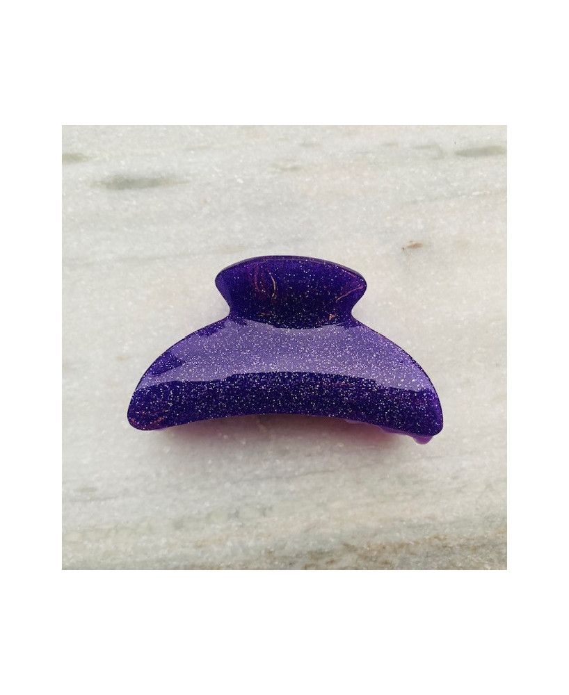 Pince à cheveux glitter violet
