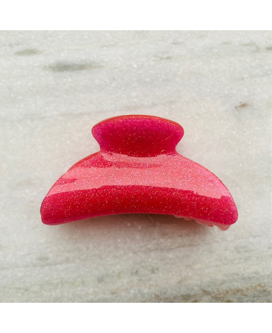 Pince à cheveux glitter rose