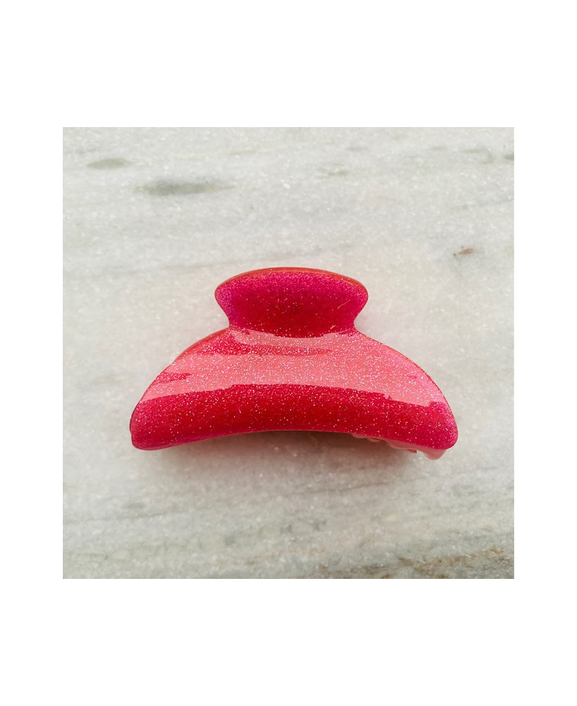 Pince à cheveux glitter rose
