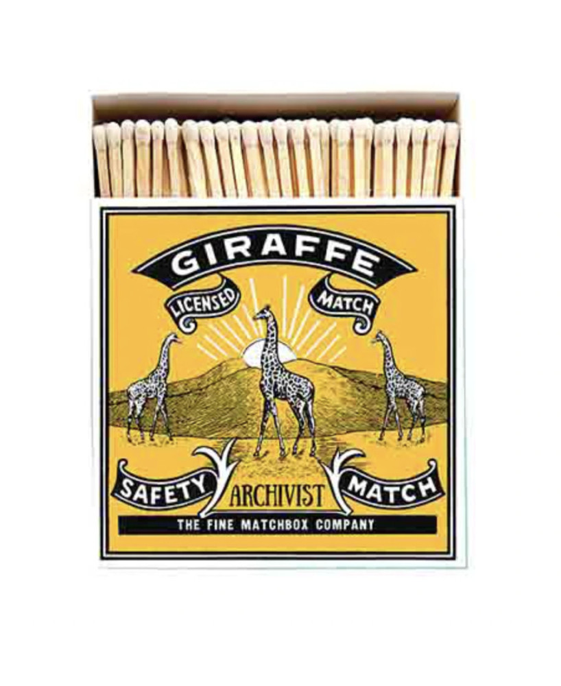 Boite carrée d'allumettes Giraffes