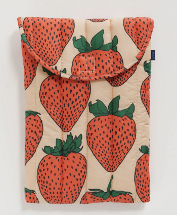 Housse d'ordinateur matelassée 13" fraises