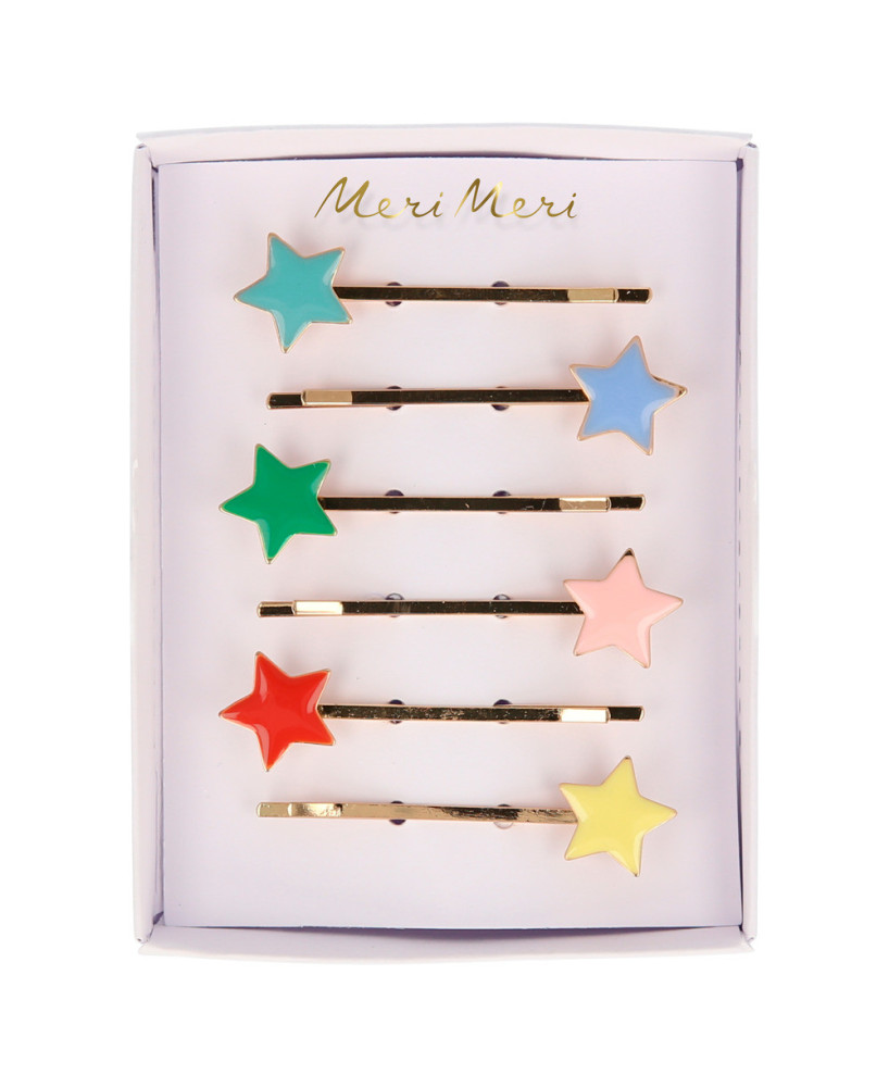 Set 6 barrettes étoile émail Meri Meri