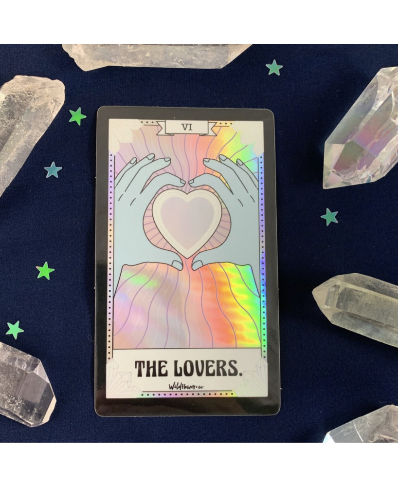 Sticker Tarot The Lovers holographique