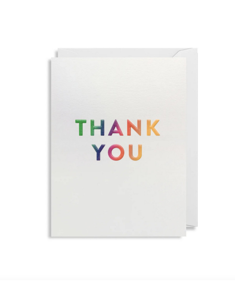 Petite carte Thank you arc-en-ciel
