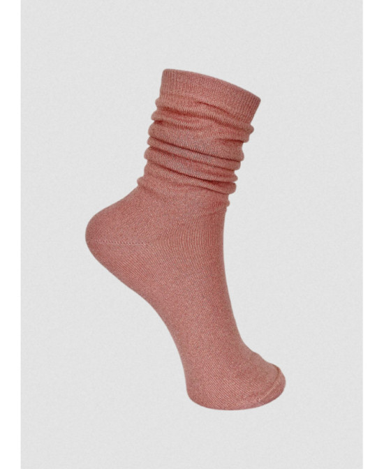 Chaussettes lurex rose gold