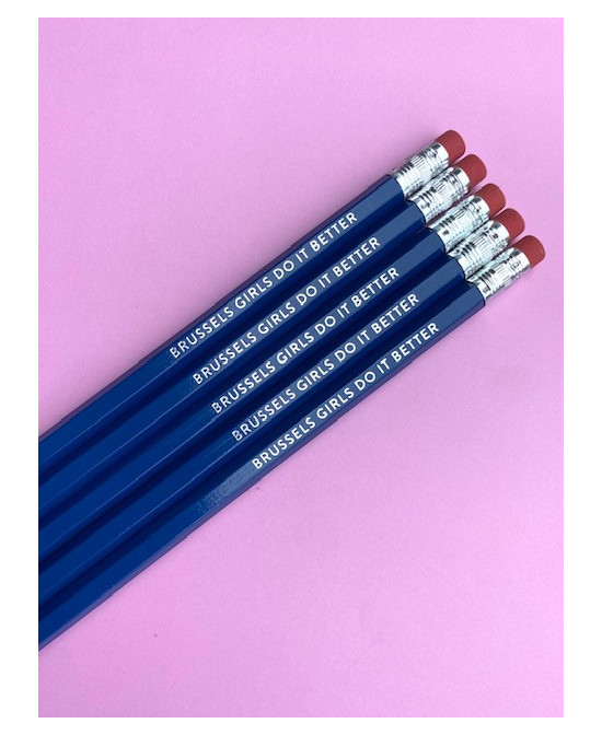 Set 5 crayons bleus Brussels girls do it better