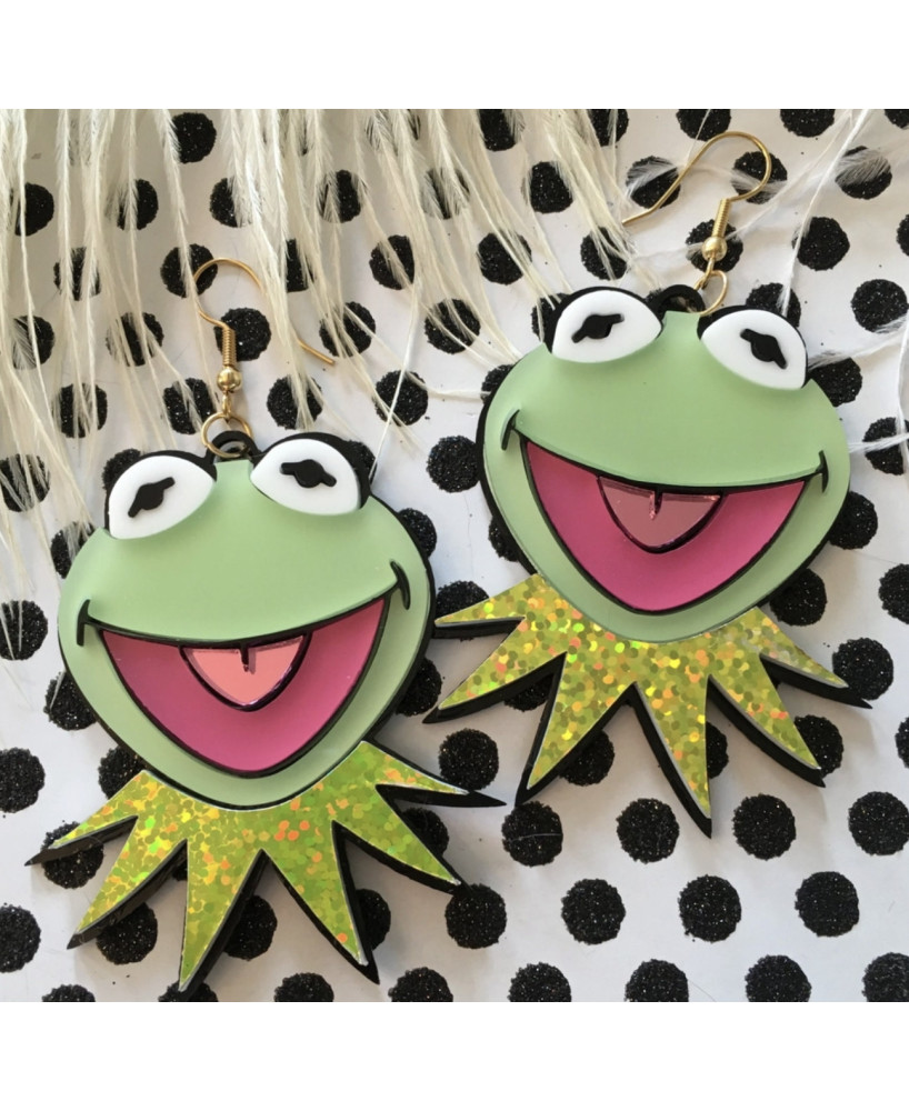 Boucles d’oreille Kermit