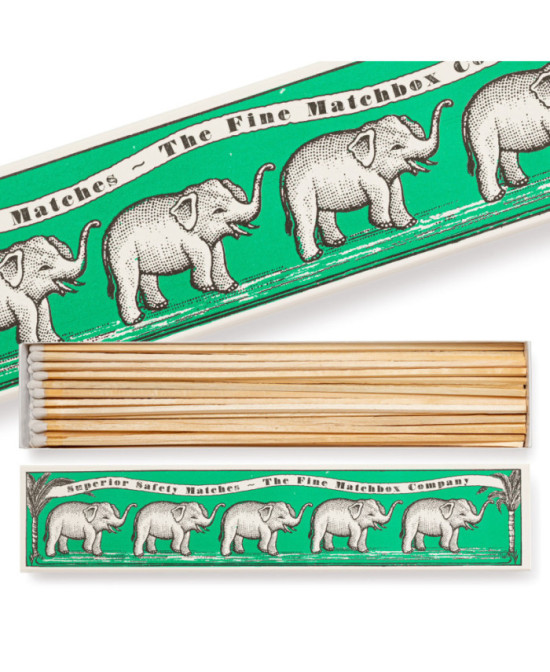 Boîte d'allumettes longues éléphants