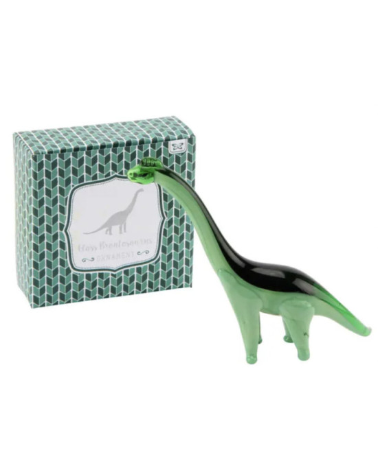 Dino Brontosaure miniature en verre