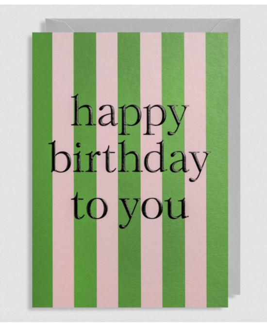 Carte lignée Happy  birthday