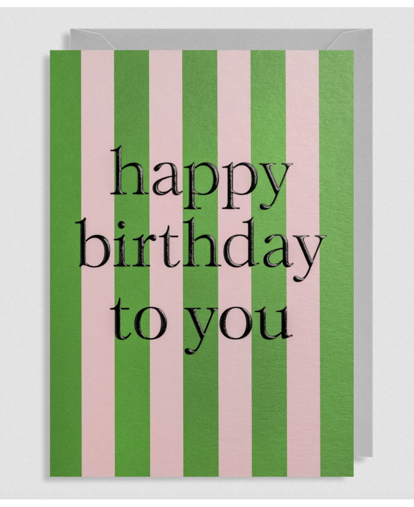Carte lignée Happy  birthday