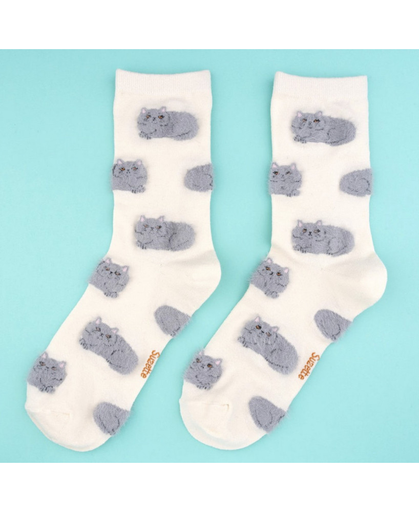 Chaussettes Coucou Suzette Chat gris