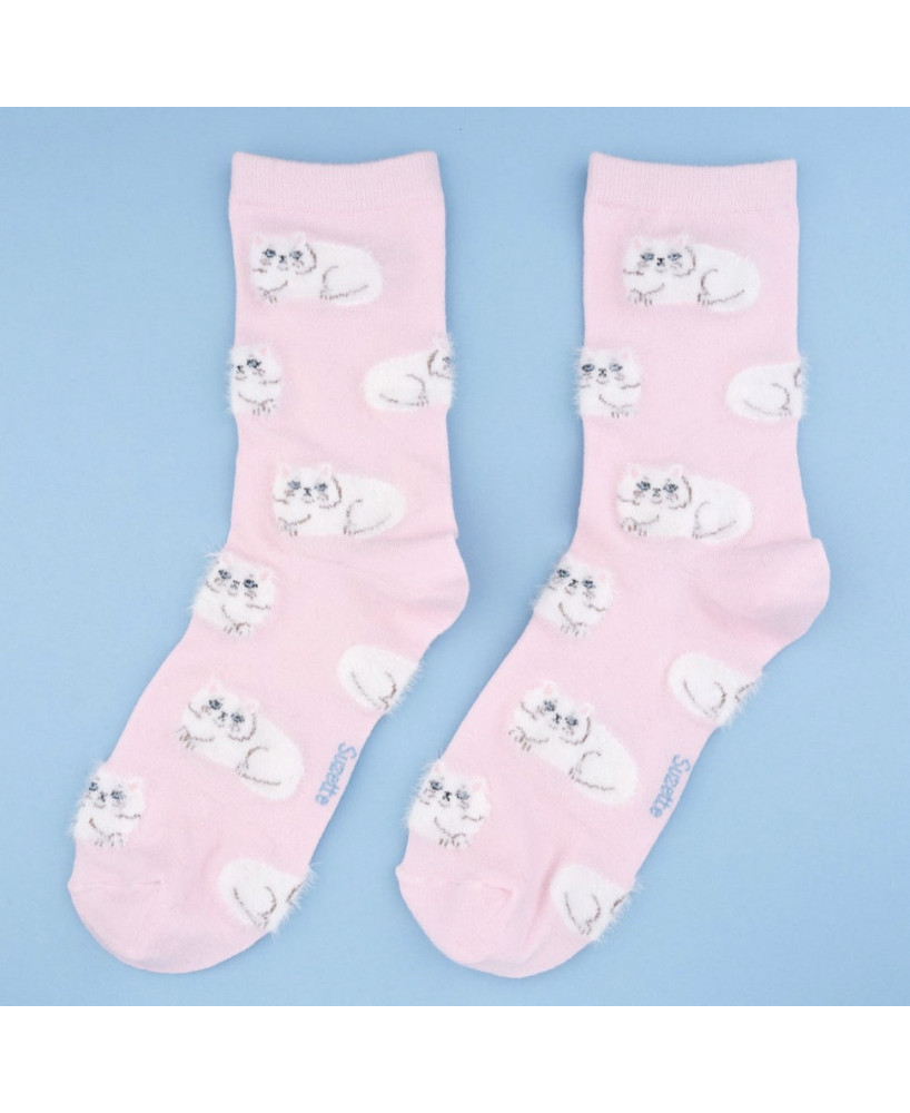 Chaussettes Coucou Suzette Chat persan blanc