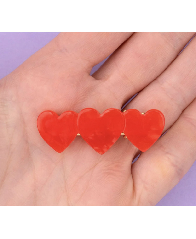 Barrette Coucou Suzette Triple coeur