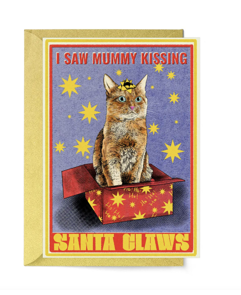 Carte Kissing Santa Claws
