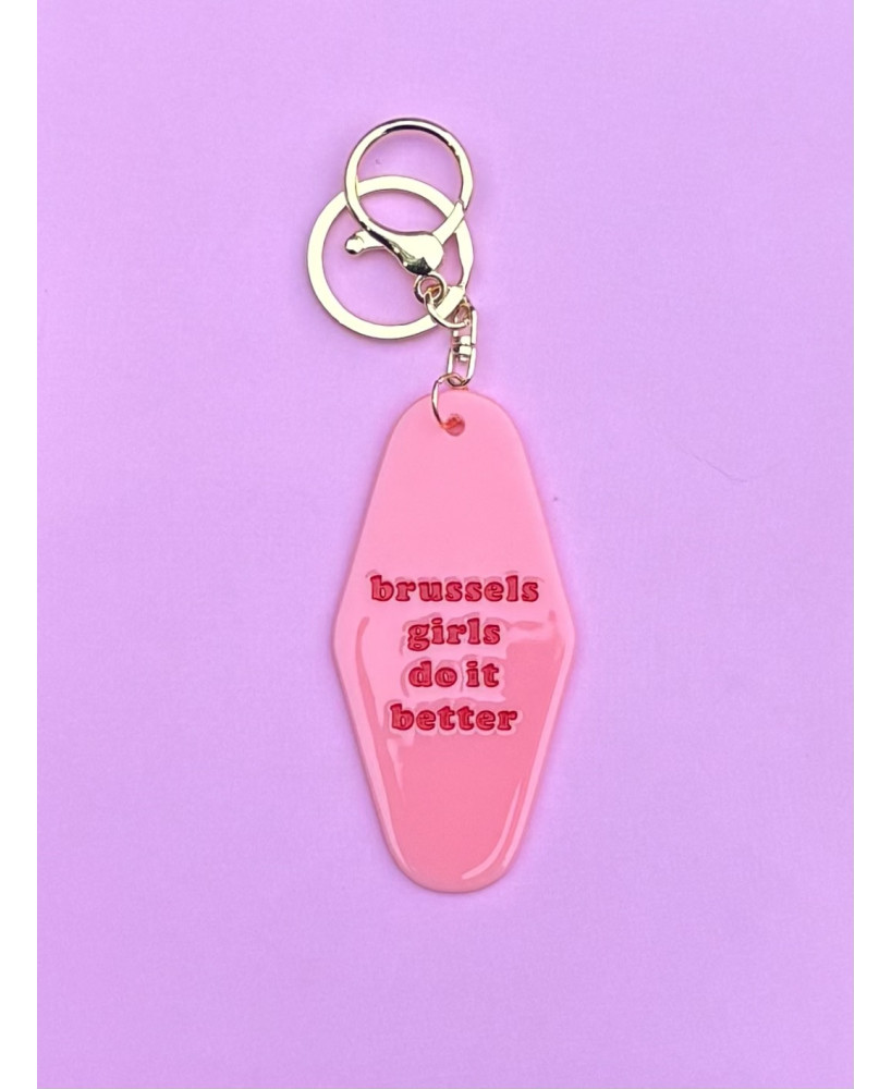 Porte-clés brussels girls do it better rose-rouge