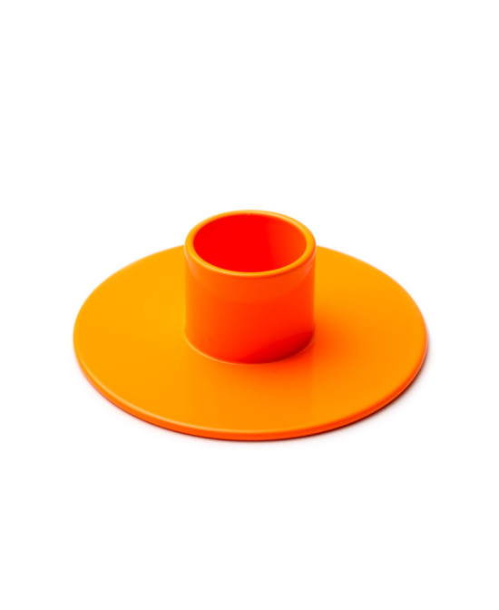 Bougeoir simple orange fluo