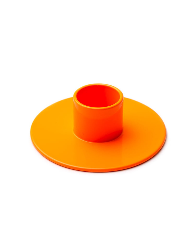 Bougeoir simple orange fluo