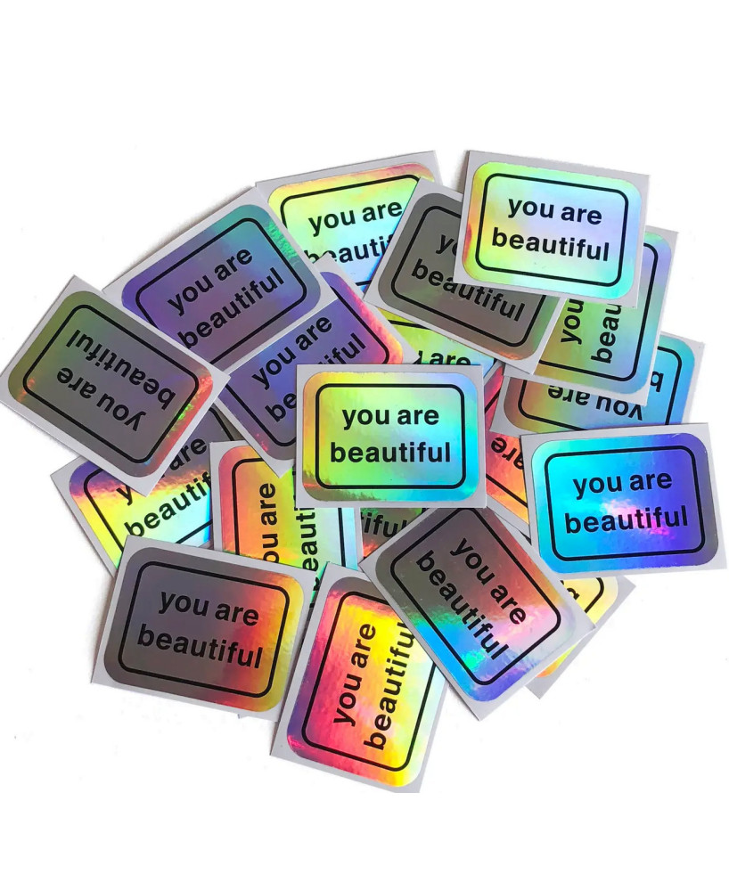 Set 20 stickers holographiques You are beautiful