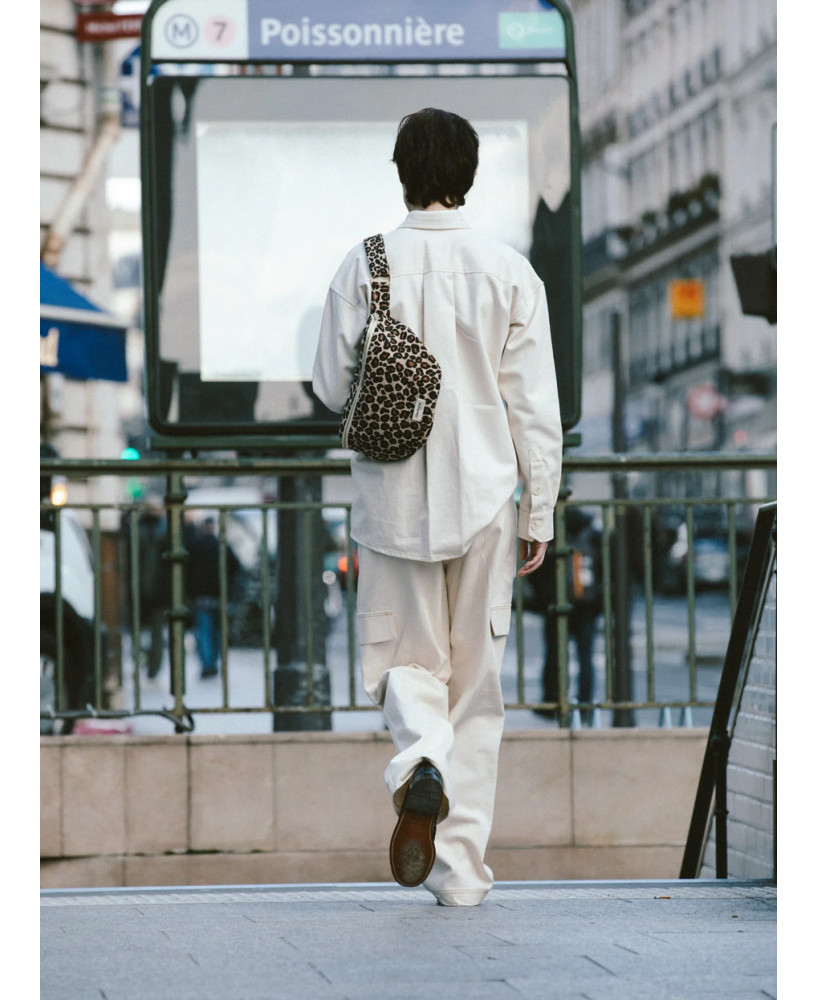 Sac banane Rive Droite Custine XL léopard beige
