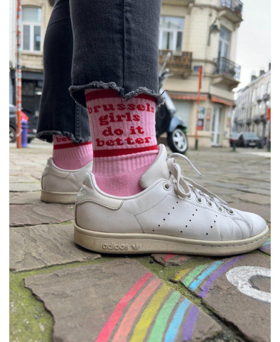 Chaussettes rose-rouge brussels girls do it better