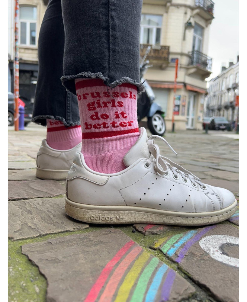 Chaussettes rose-rouge brussels girls do it better