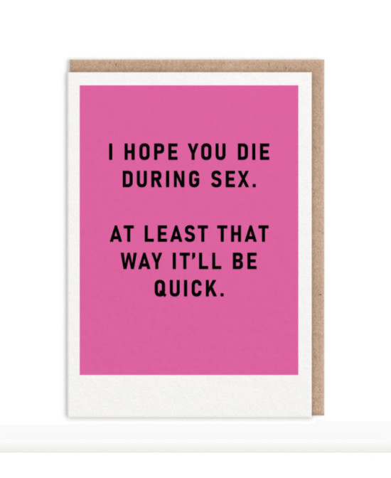 Carte I hope you die during sex
