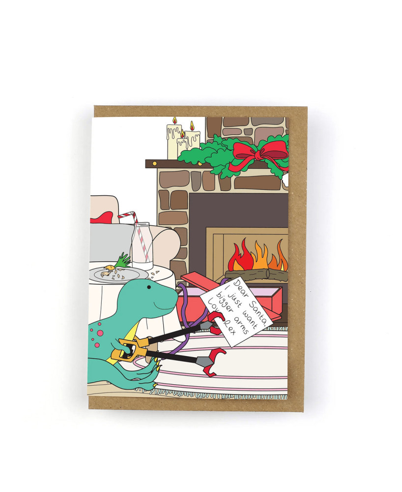 Carte Dinosaure Dear Santa