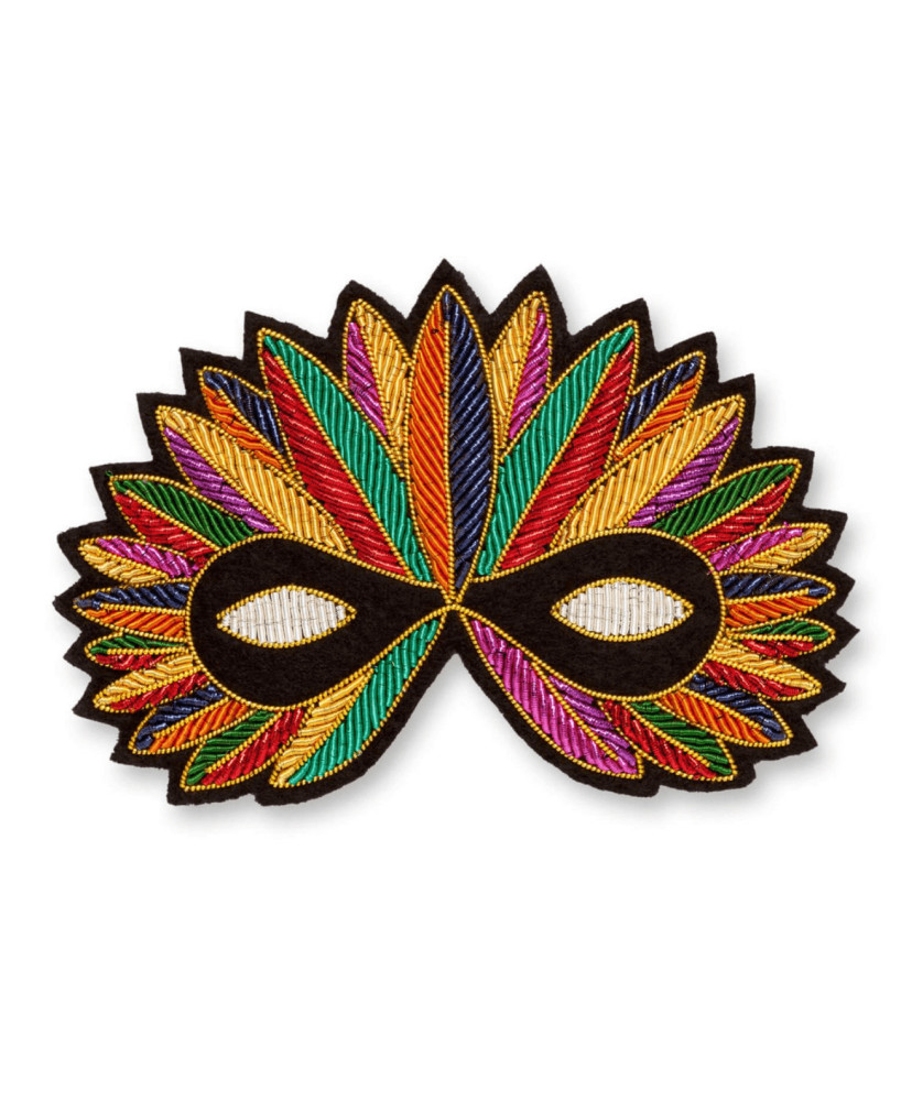 Grande broche brodée Loup Macon & Lesquoy