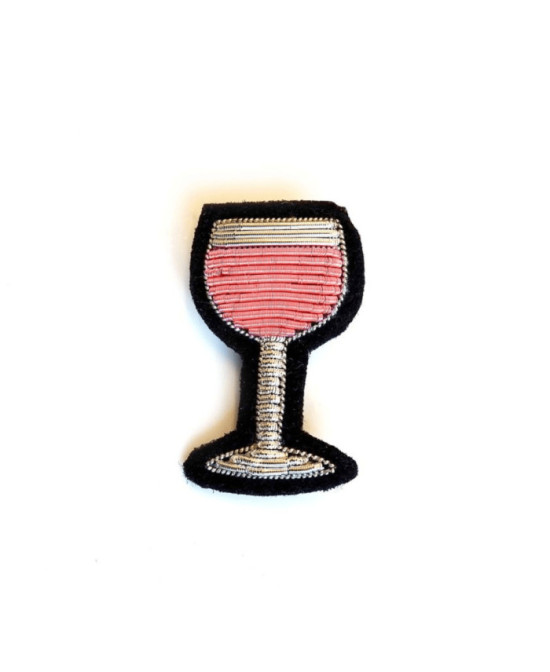 Broche brodée Verre de rosé Macon & Lesquoy