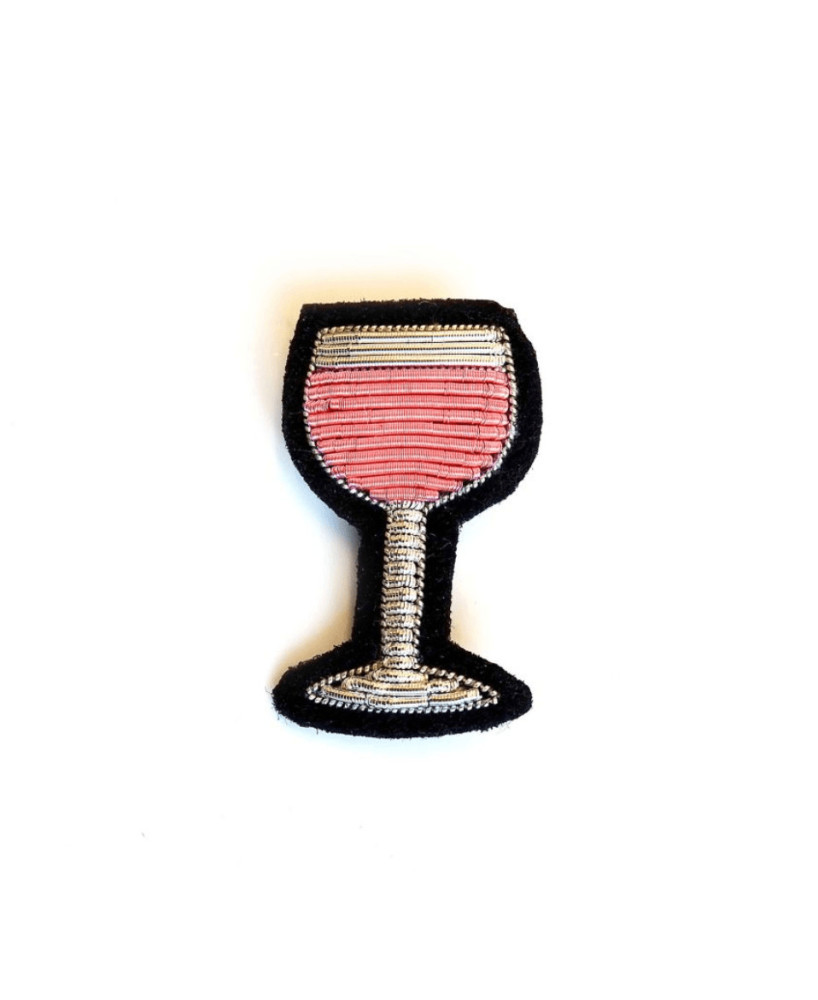 Broche brodée Verre de rosé Macon & Lesquoy