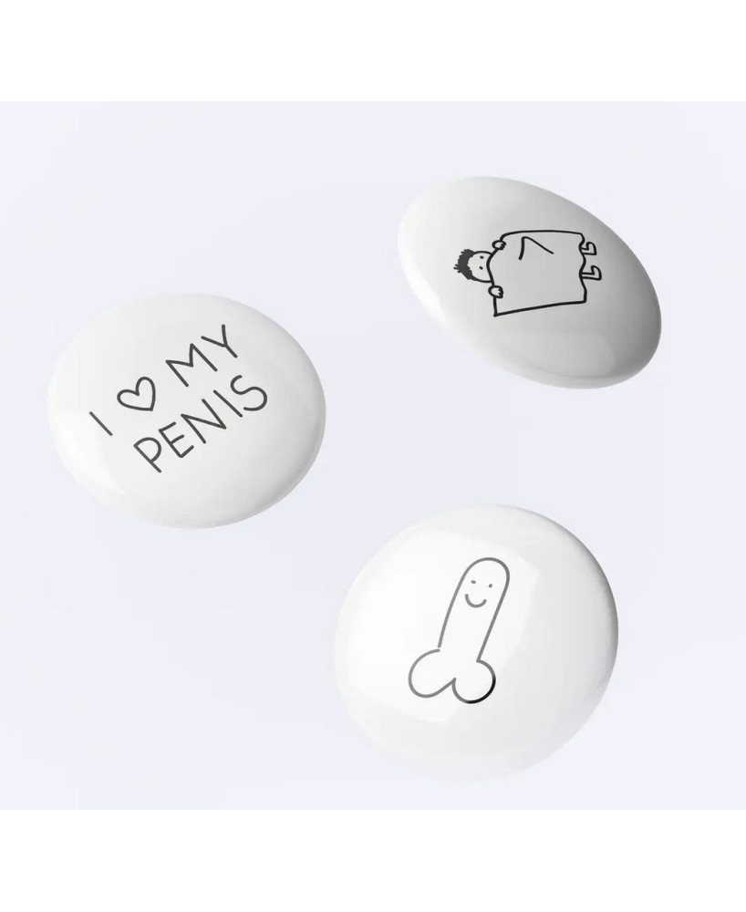 Set 3 badges I love my penis