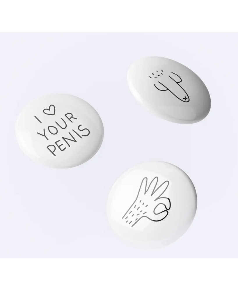 Set 3 badges I love your penis