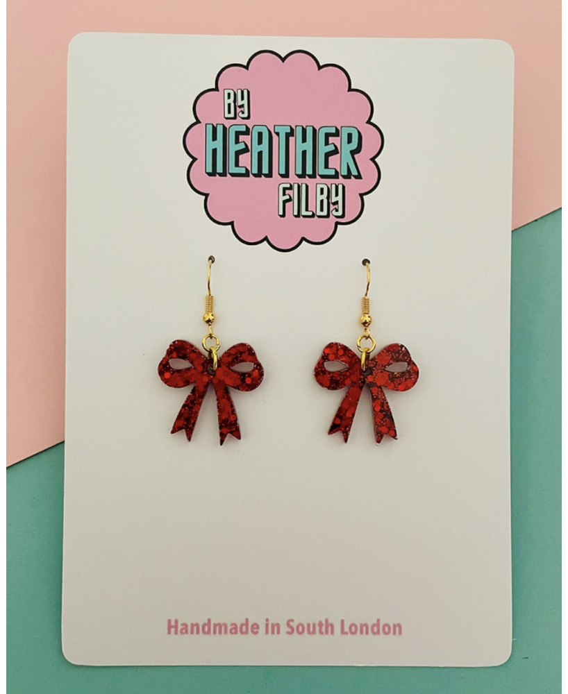 Boucles d’oreille Noeuds rouges