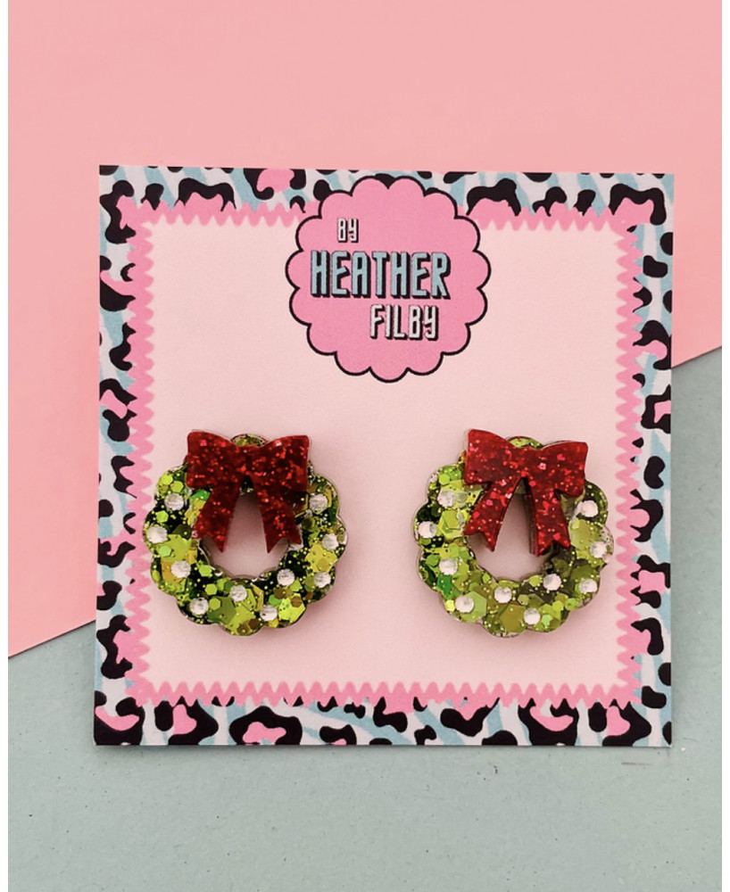 Boucles d’oreille Couronnes de Noël