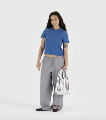 Petit sac réutilisable métal argent