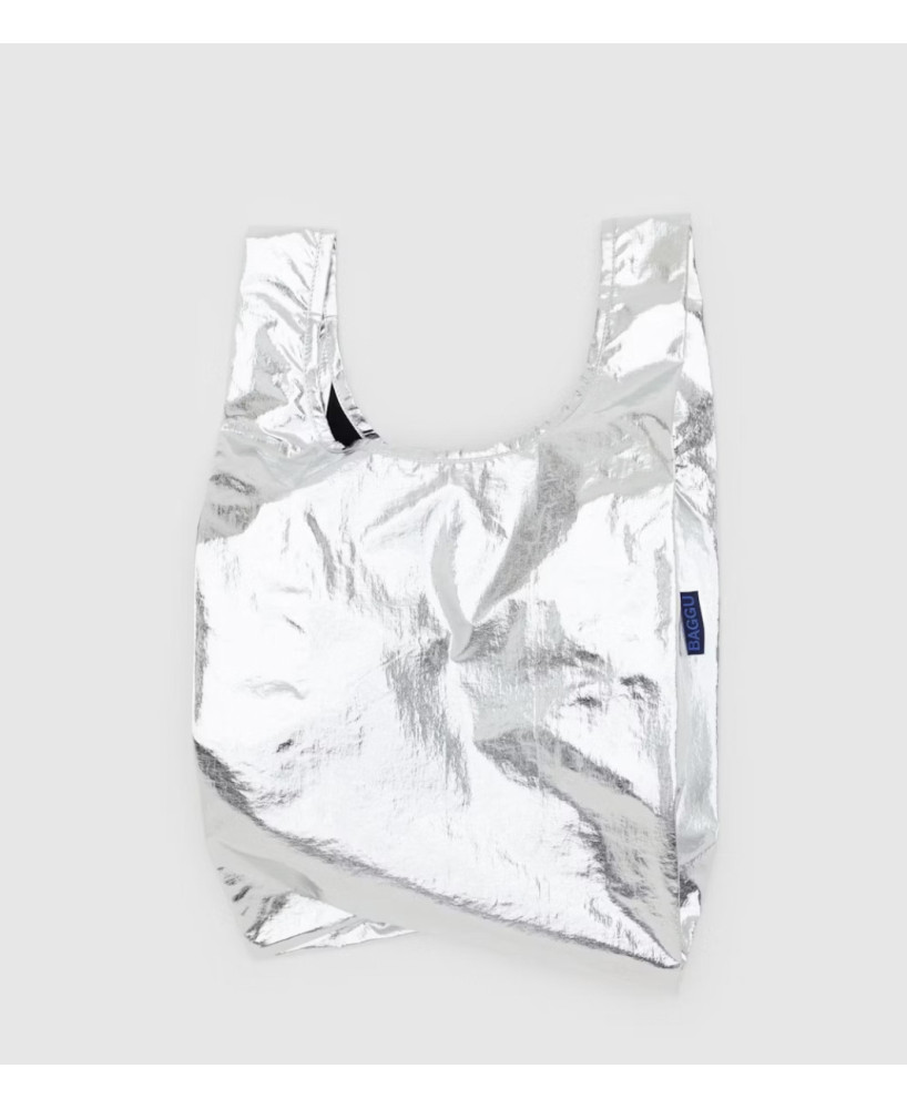 Petit sac réutilisable métal argent
