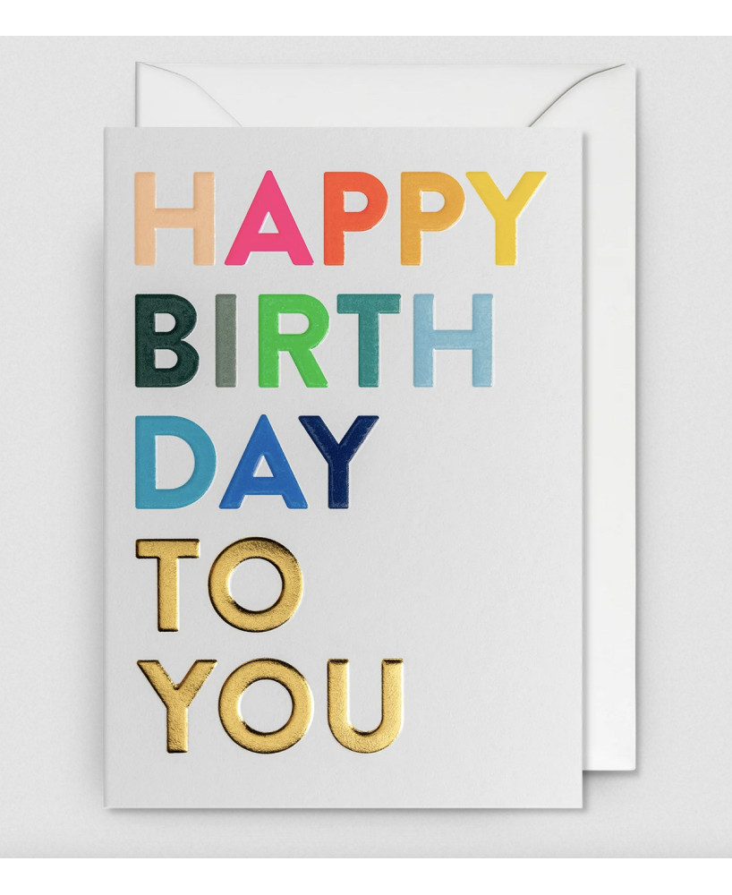 Carte Happy birthday to you gold