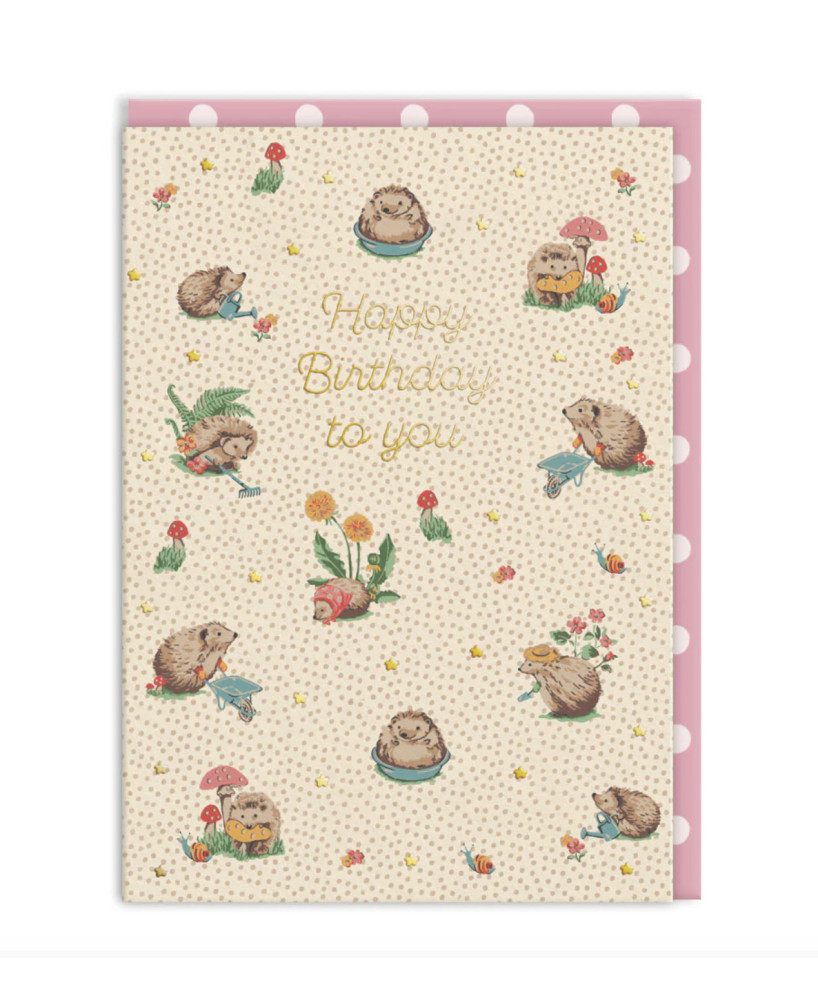 Carte Happy birthday hérissons
