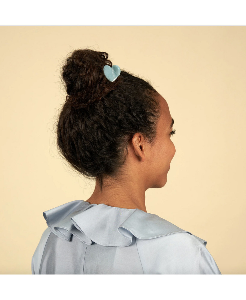 Mini pince à cheveux Coucou Suzette Coeur bleu