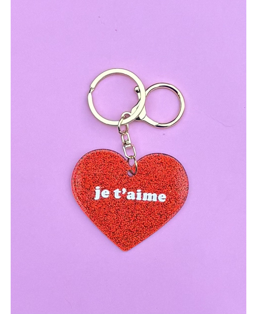 Porte-clés je t'aime coeur