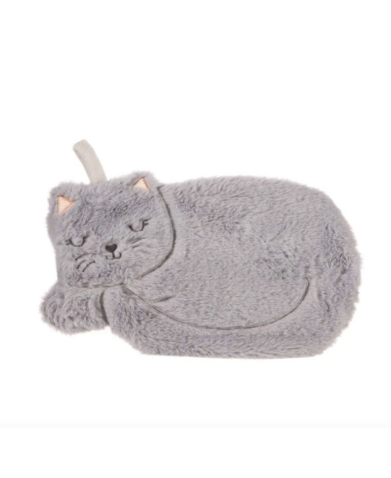 Bouillotte Chat peluche gris